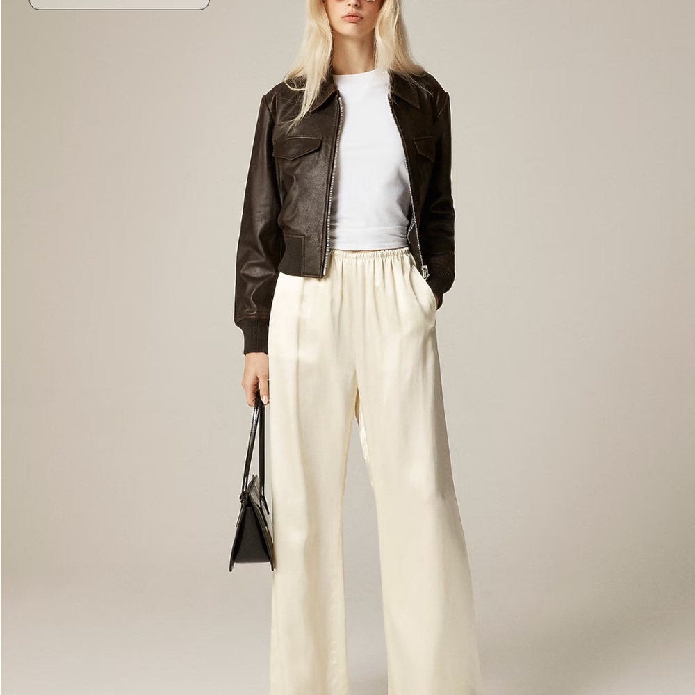 J. Crew Women's Cream Wide Leg Pants